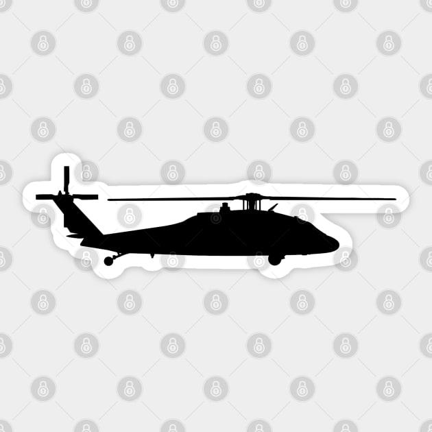 Sikorsky UH-60 Black Hawk - Utility Tactical Transport Helicopter Sticker by Vidision Avgeek